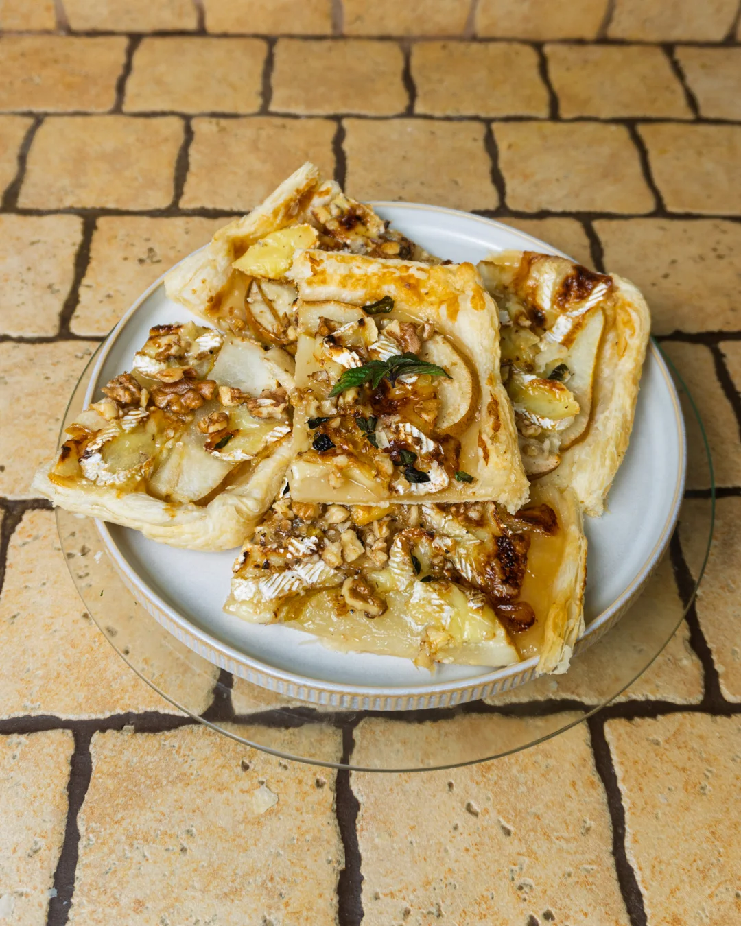 Pear & Camembert puff pastry tart